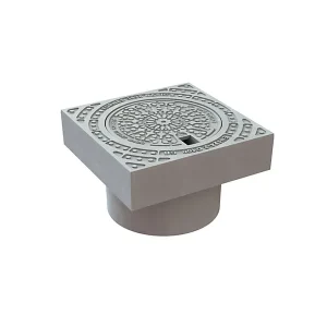 RJ Basic Firkantet karm med dæksel 315mm. Med pakning og lås. SG-jern D400 | Rabat